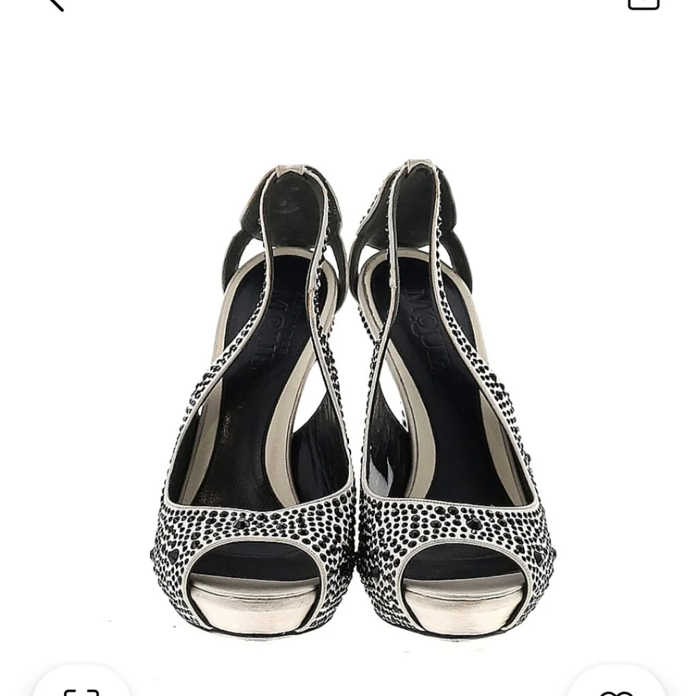 Alexander McQueen Rhinestone Peep Toe‎ Shoes Size 37
